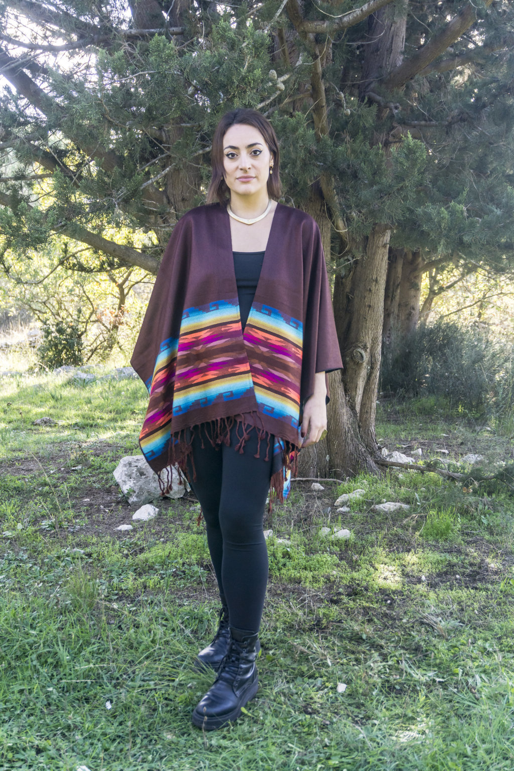 Light Poncho - Bordeaux 5 Light Poncho - Bordeaux - Image 5