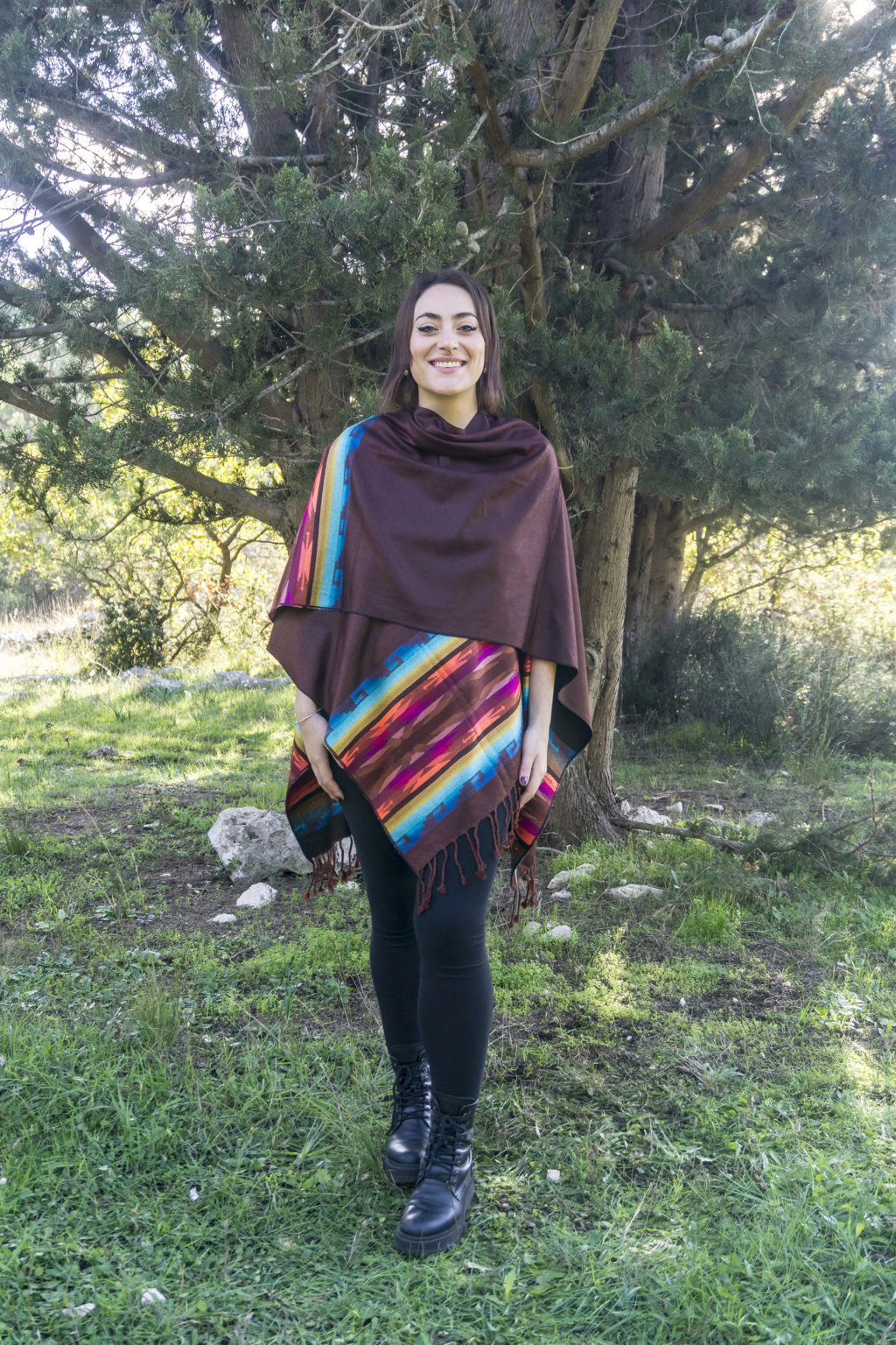 Light Poncho - Bordeaux 4 Light Poncho - Bordeaux - Image 4