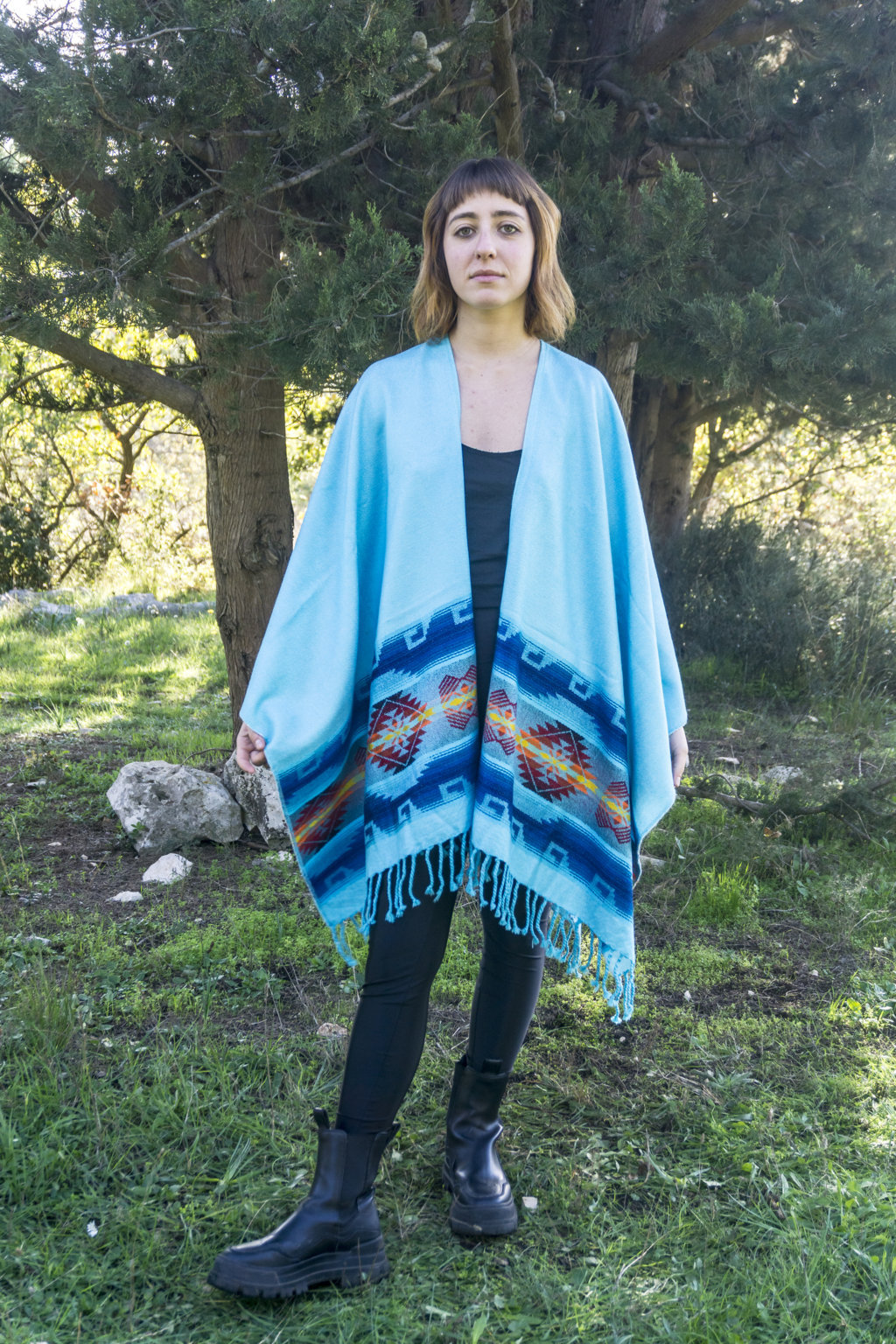Light Poncho - Light Blue 2 Light Poncho - Light Blue - Image 2