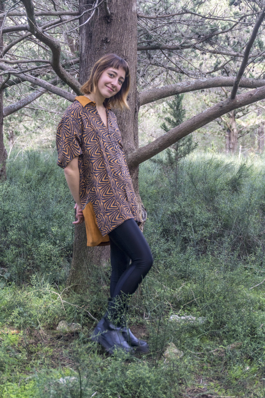 Tiger Stripped - Size: L 3 Silk Shirt