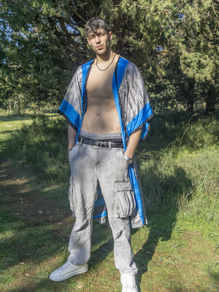 Long kimono featuring a smooth, elegant drape and refined craftsmanship, showcasing its lightweight texture and luxurious finish.